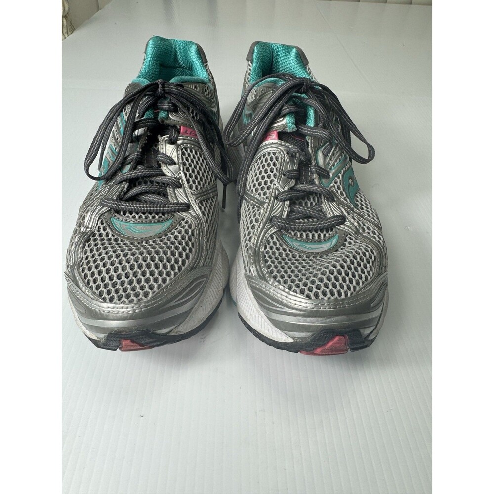 saucony womens ProGrid Running Shoes Silver Teal Pink Size 10.5 Athletic Sneak